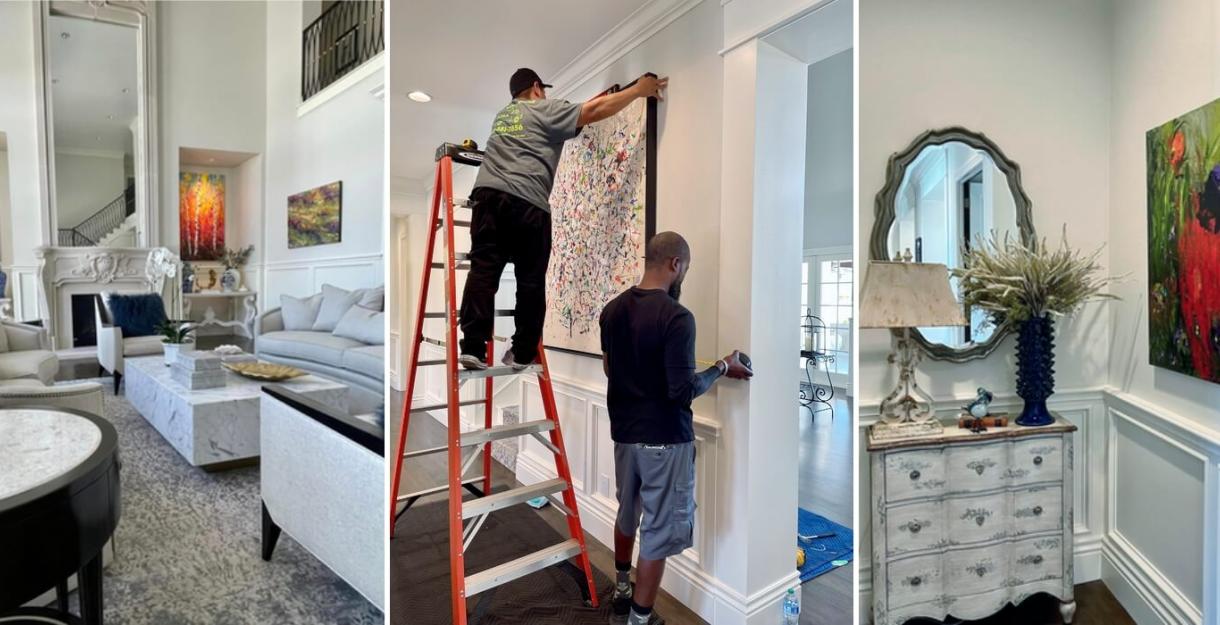 Staged fine art rented from North Gallery in Oklahoma City